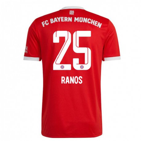 Kandiny Kinder Grant-leon Ranos #25 Neonrot Weiß Heimtrikot Trikot 2022/23 T-shirt