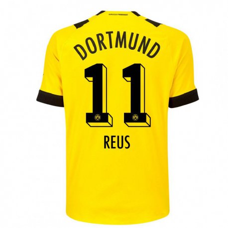 Kandiny Kinder Marco Reus #11 Gelb Heimtrikot Trikot 2022/23 T-shirt