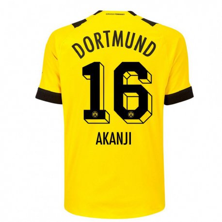 Kandiny Kinder Manuel Akanji #16 Gelb Heimtrikot Trikot 2022/23 T-shirt