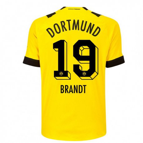 Kandiny Kinder Julian Brandt #19 Gelb Heimtrikot Trikot 2022/23 T-shirt