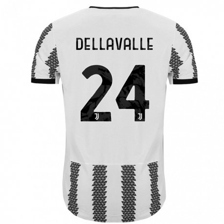 Kandiny Kinder Lorenzo Dellavalle #24 Weiß Schwarz Heimtrikot Trikot 2022/23 T-shirt