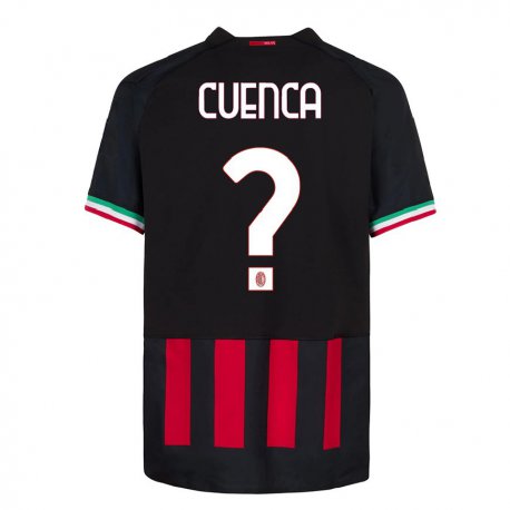 Kandiny Kinder Hugo Cuenca #0 Schwarz Rot Heimtrikot Trikot 2022/23 T-shirt