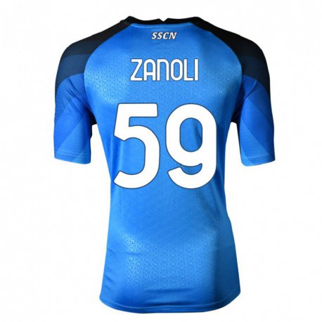 Kandiny Kinder Alessandro Zanoli #59 Dunkelblau Grau Heimtrikot Trikot 2022/23 T-shirt