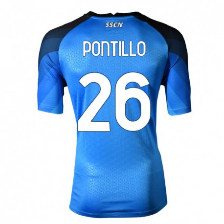Kandiny Kinder Pasquale Pontillo #26 Dunkelblau Grau Heimtrikot Trikot 2022/23 T-shirt