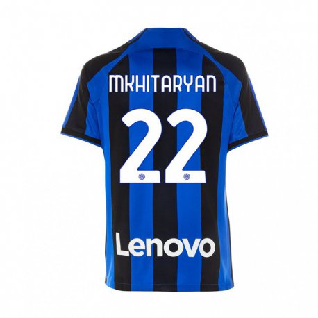 Kandiny Kinder Henrikh Mkhitaryan #22 Königsblau Schwarz Heimtrikot Trikot 2022/23 T-shirt