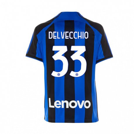 Kandiny Kinder Gabriele Delvecchio #33 Königsblau Schwarz Heimtrikot Trikot 2022/23 T-shirt
