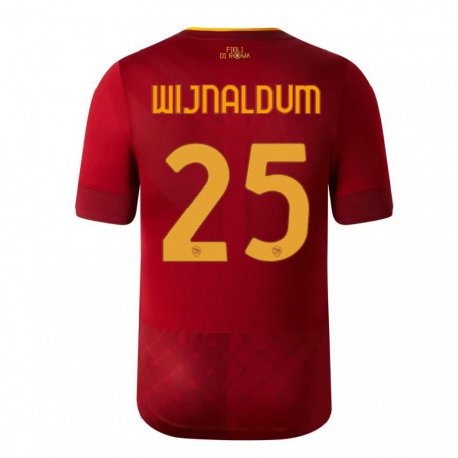 Kandiny Kinder Georginio Wijnaldum #25 Rotbraun Heimtrikot Trikot 2022/23 T-shirt
