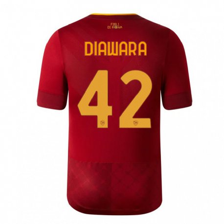 Kandiny Kinder Amadou Diawara #42 Rotbraun Heimtrikot Trikot 2022/23 T-shirt