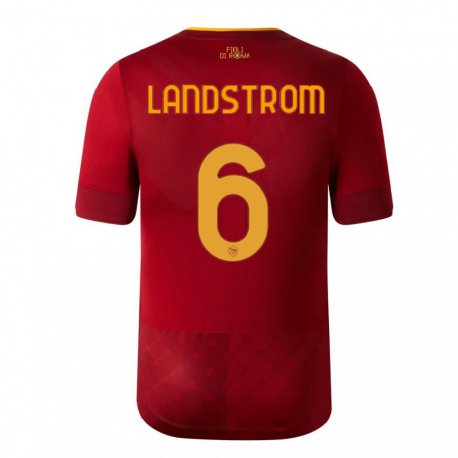 Kandiny Kinder Elin Landstrom #6 Rotbraun Heimtrikot Trikot 2022/23 T-shirt