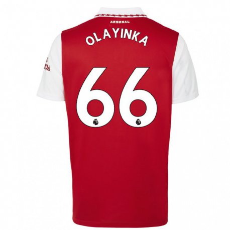 Kandiny Kinder James Olayinka #66 Rot Weiß Heimtrikot Trikot 2022/23 T-shirt