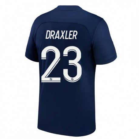 Kandiny Kinder Julian Draxler #23 Dunkelblau Rot Heimtrikot Trikot 2022/23 T-shirt