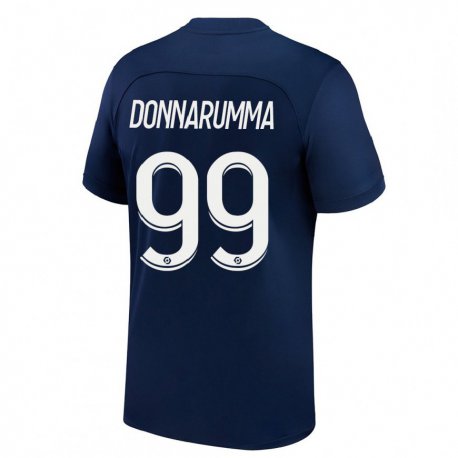 Kandiny Kinder Gianluigi Donnarumma #99 Dunkelblau Rot Heimtrikot Trikot 2022/23 T-shirt
