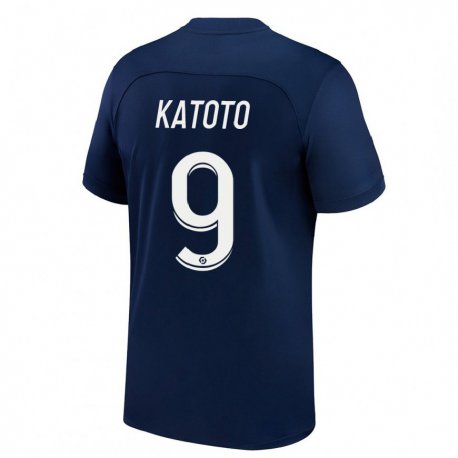 Kandiny Kinder Marie-antoinette Katoto #9 Dunkelblau Rot Heimtrikot Trikot 2022/23 T-shirt