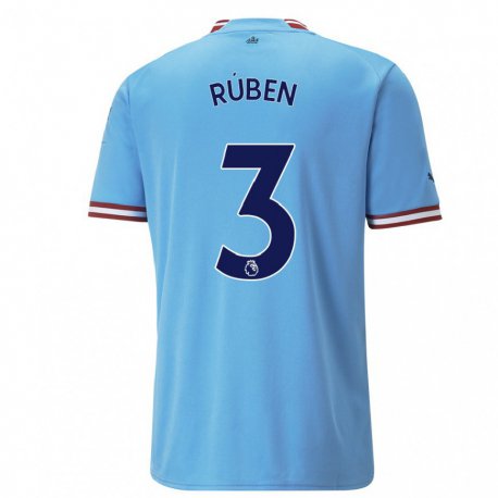 Kandiny Kinder Ruben Dias #3 Blau Rot Heimtrikot Trikot 2022/23 T-shirt