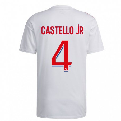 Kandiny Kinder Castello Lukeba #4 Weiß Blau Rot Heimtrikot Trikot 2022/23 T-shirt