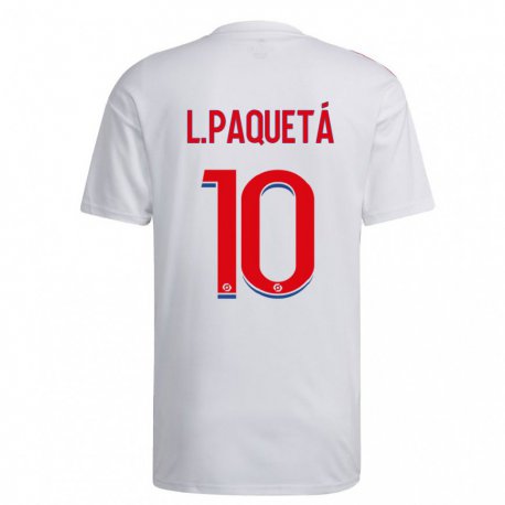 Kandiny Kinder Lucas Paqueta #10 Weiß Blau Rot Heimtrikot Trikot 2022/23 T-shirt