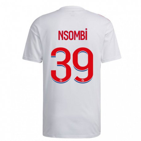 Kandiny Kinder Gael Nsombi #39 Weiß Blau Rot Heimtrikot Trikot 2022/23 T-shirt