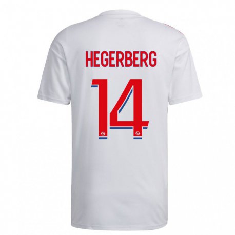 Kandiny Kinder Ada Hegerberg #14 Weiß Blau Rot Heimtrikot Trikot 2022/23 T-shirt