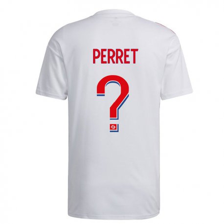 Kandiny Kinder Romain Perret #0 Weiß Blau Rot Heimtrikot Trikot 2022/23 T-shirt