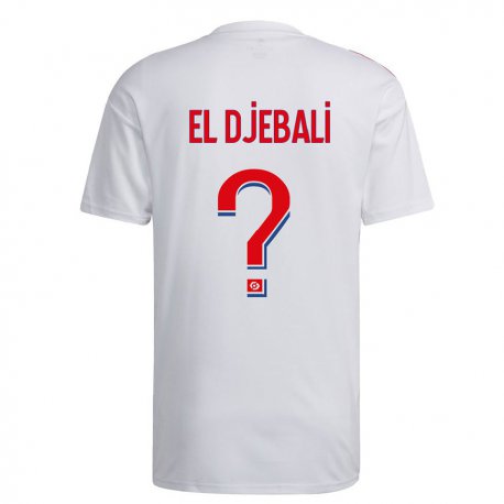 Kandiny Kinder Rayan El Djebali #0 Weiß Blau Rot Heimtrikot Trikot 2022/23 T-shirt