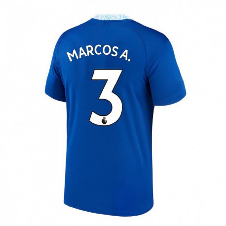 Kandiny Kinder Marcos Alonso #3 Dunkelblau Heimtrikot Trikot 2022/23 T-shirt