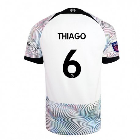 Kandiny Kinder Thiago #6 Weiß Bunt Auswärtstrikot Trikot 2022/23 T-shirt