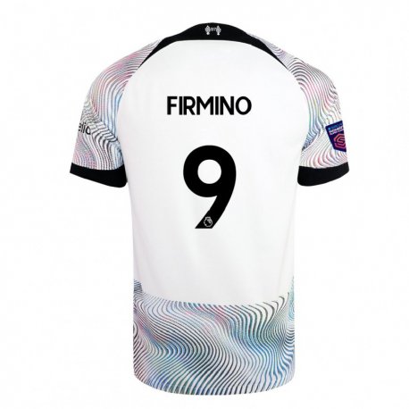 Kandiny Kinder Roberto Firmino #9 Weiß Bunt Auswärtstrikot Trikot 2022/23 T-shirt