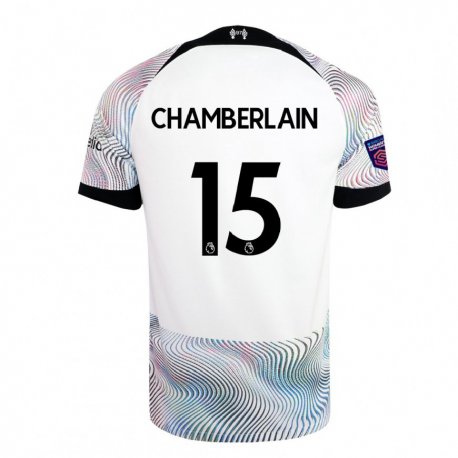 Kandiny Kinder Alex Oxlade Chamberlain #15 Weiß Bunt Auswärtstrikot Trikot 2022/23 T-shirt