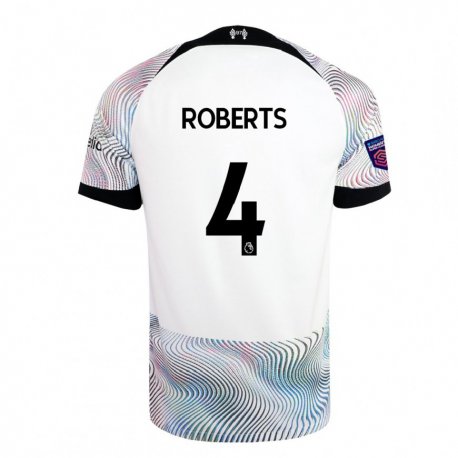 Kandiny Kinder Rhiannon Roberts #4 Weiß Bunt Auswärtstrikot Trikot 2022/23 T-shirt
