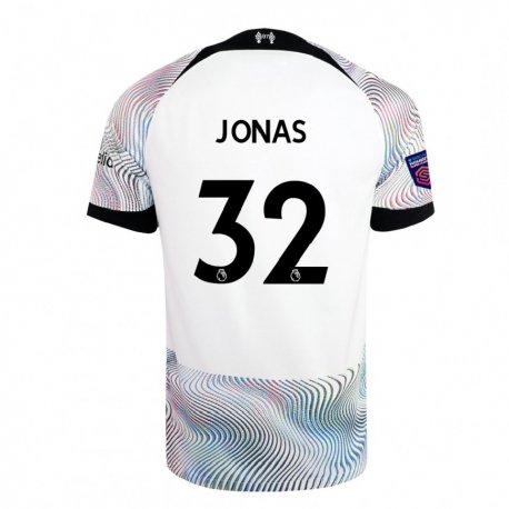Kandiny Kinder Lee Jonas #32 Weiß Bunt Auswärtstrikot Trikot 2022/23 T-shirt