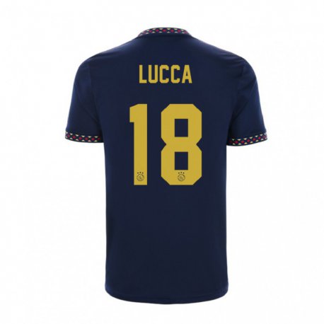 Kandiny Kinder Lorenzo Lucca #18 Dunkelblau Auswärtstrikot Trikot 2022/23 T-shirt
