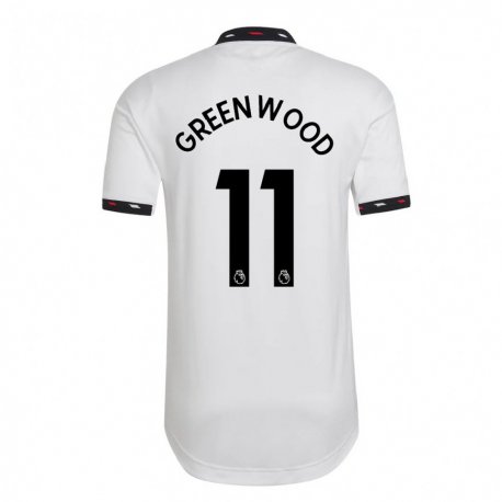 Kandiny Kinder Mason Greenwood #11 Weiß Auswärtstrikot Trikot 2022/23 T-shirt