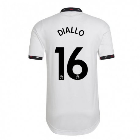 Kandiny Kinder Amad Diallo #16 Weiß Auswärtstrikot Trikot 2022/23 T-shirt