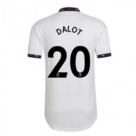 Kandiny Kinder Diogo Dalot #20 Weiß Auswärtstrikot Trikot 2022/23 T-shirt