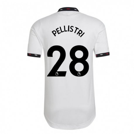 Kandiny Kinder Facundo Pellistri #28 Weiß Auswärtstrikot Trikot 2022/23 T-shirt