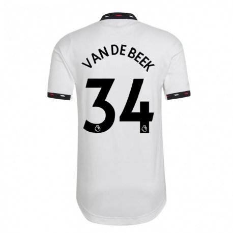 Kandiny Kinder Donny Van De Beek #34 Weiß Auswärtstrikot Trikot 2022/23 T-shirt