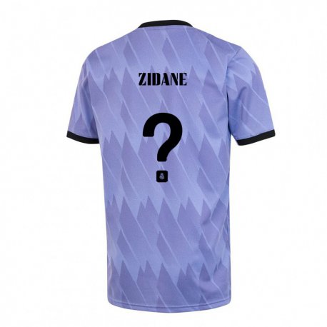 Kandiny Kinder Elyaz Zidane #0 Lila Schwarz Auswärtstrikot Trikot 2022/23 T-shirt