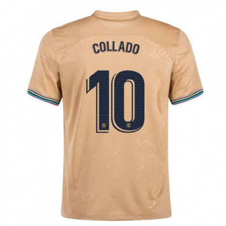 Kandiny Kinder Alex Collado #10 Gold Auswärtstrikot Trikot 2022/23 T-shirt