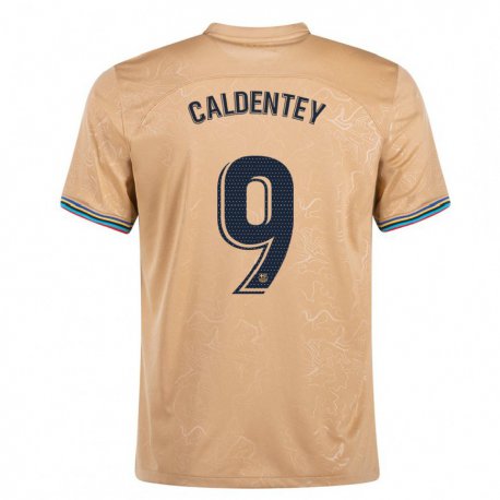 Kandiny Kinder Mariona Caldentey #9 Gold Auswärtstrikot Trikot 2022/23 T-shirt