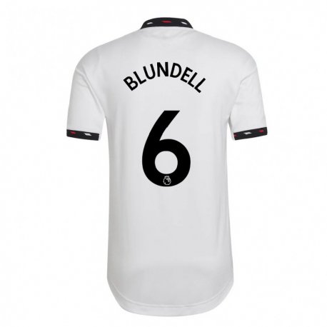 Kandiny Kinder Hannah Blundell #6 Weiß Auswärtstrikot Trikot 2022/23 T-shirt