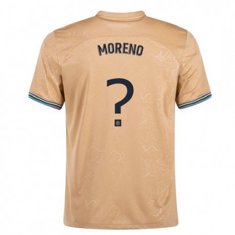 Kandiny Kinder Xavi Moreno #0 Gold Auswärtstrikot Trikot 2022/23 T-shirt