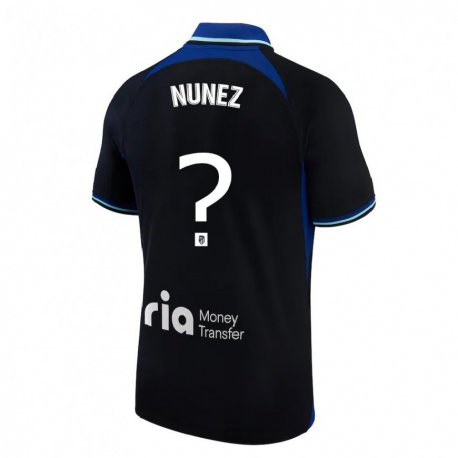 Kandiny Kinder Rafael Nunez #0 Schwarz Weiß Blau Auswärtstrikot Trikot 2022/23 T-shirt