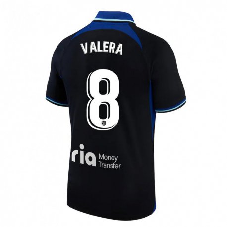 Kandiny Kinder German Valera #8 Schwarz Weiß Blau Auswärtstrikot Trikot 2022/23 T-shirt