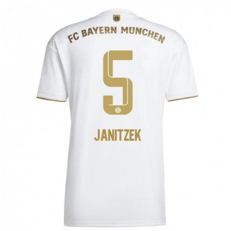 Kandiny Kinder Justin Janitzek #5 Weißes Gold Auswärtstrikot Trikot 2022/23 T-shirt