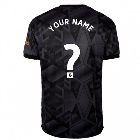Kandiny Kinder Ihren Namen #0 Schwarz Grau Auswärtstrikot Trikot 2022/23 T-shirt