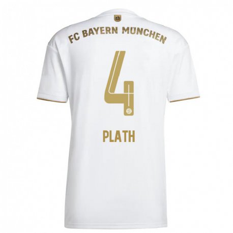 Kandiny Kinder Max Plath #4 Weißes Gold Auswärtstrikot Trikot 2022/23 T-shirt