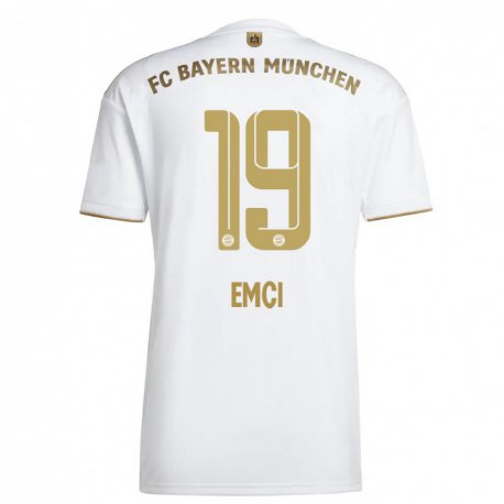 Kandiny Kinder Ben Emci #19 Weißes Gold Auswärtstrikot Trikot 2022/23 T-shirt