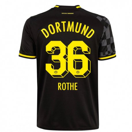 Kandiny Kinder Tom Rothe #36 Schwarz Auswärtstrikot Trikot 2022/23 T-shirt