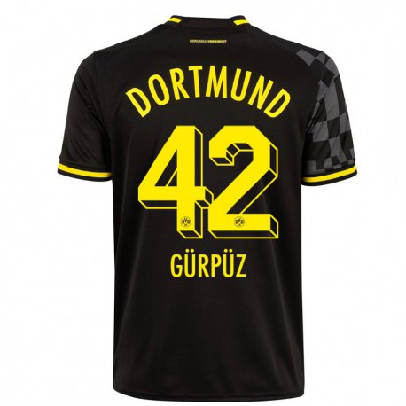 Kandiny Kinder Goktan Gurpuz #42 Schwarz Auswärtstrikot Trikot 2022/23 T-shirt