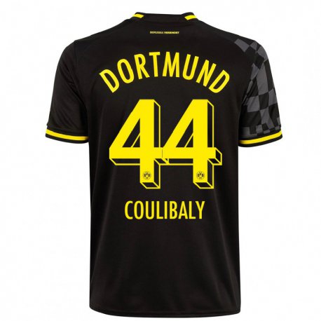 Kandiny Kinder Soumaila Coulibaly #44 Schwarz Auswärtstrikot Trikot 2022/23 T-shirt